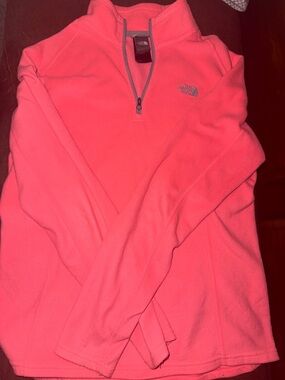 The North Face Bright Coral Pink Half-Zip Fleece Pullover